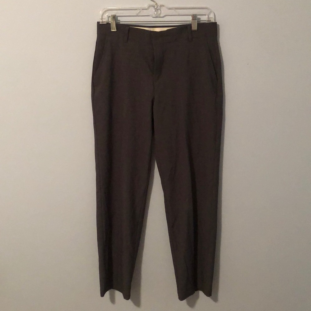 Men's Wrinkle-Resistant Gray Sharkskin Suit Pants